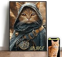 Custom Royal Pet Portrait from Photo | Digital Oil Painting Canvas Art for Dogs & Cats | Adventurer Theme - ArRord Personalized Pet Lover Gift