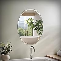 Vista 11 de Gatco espejo oval sin armazón para empotrar, Transparente, 1803