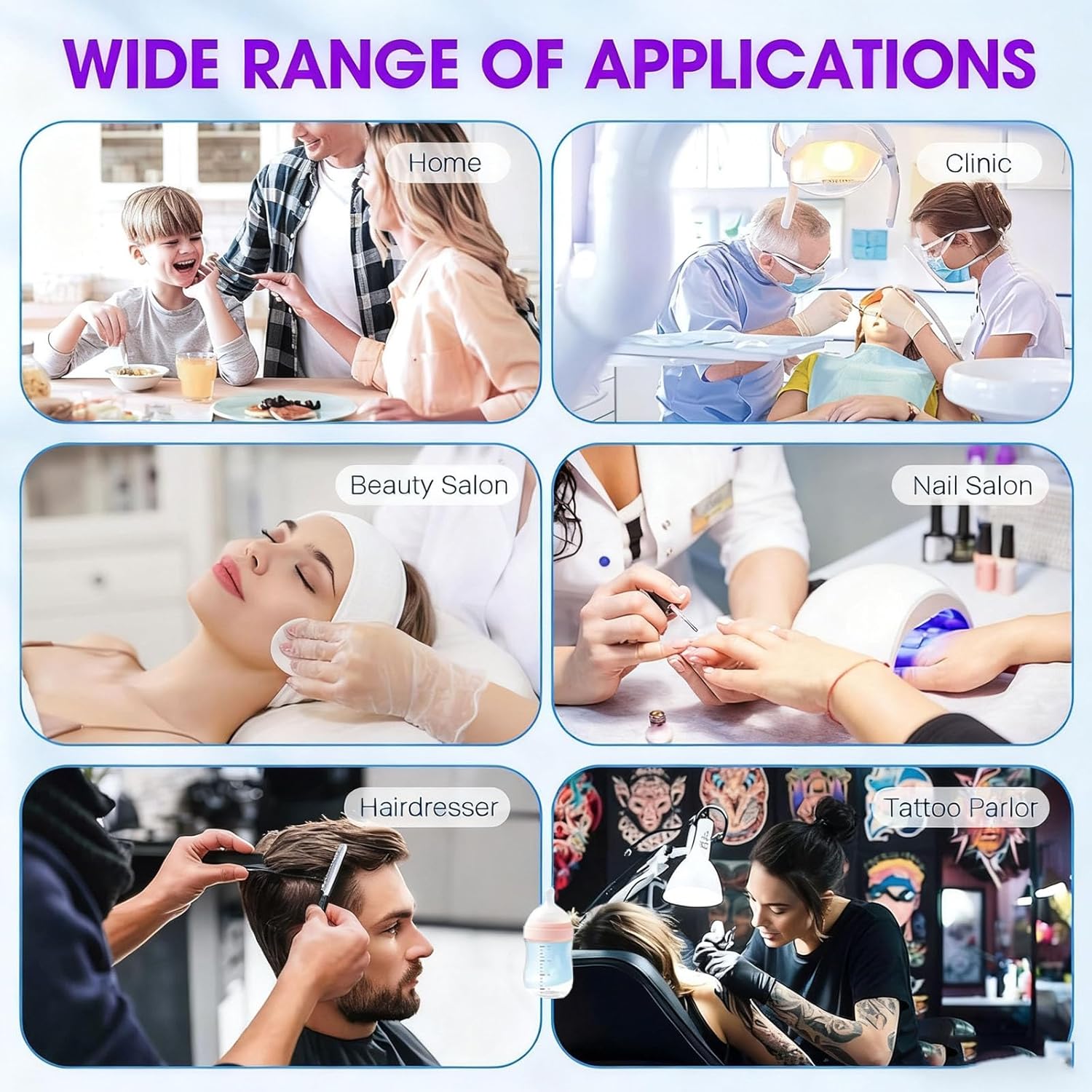 Double-Layer Sterilizer for Esthetician Tools, 360°Sterilizing Nail Tool Cleaner Box, Portable Autoclave Equipment for Beauty Salons, Spas, Tattoo and Dental Instrument