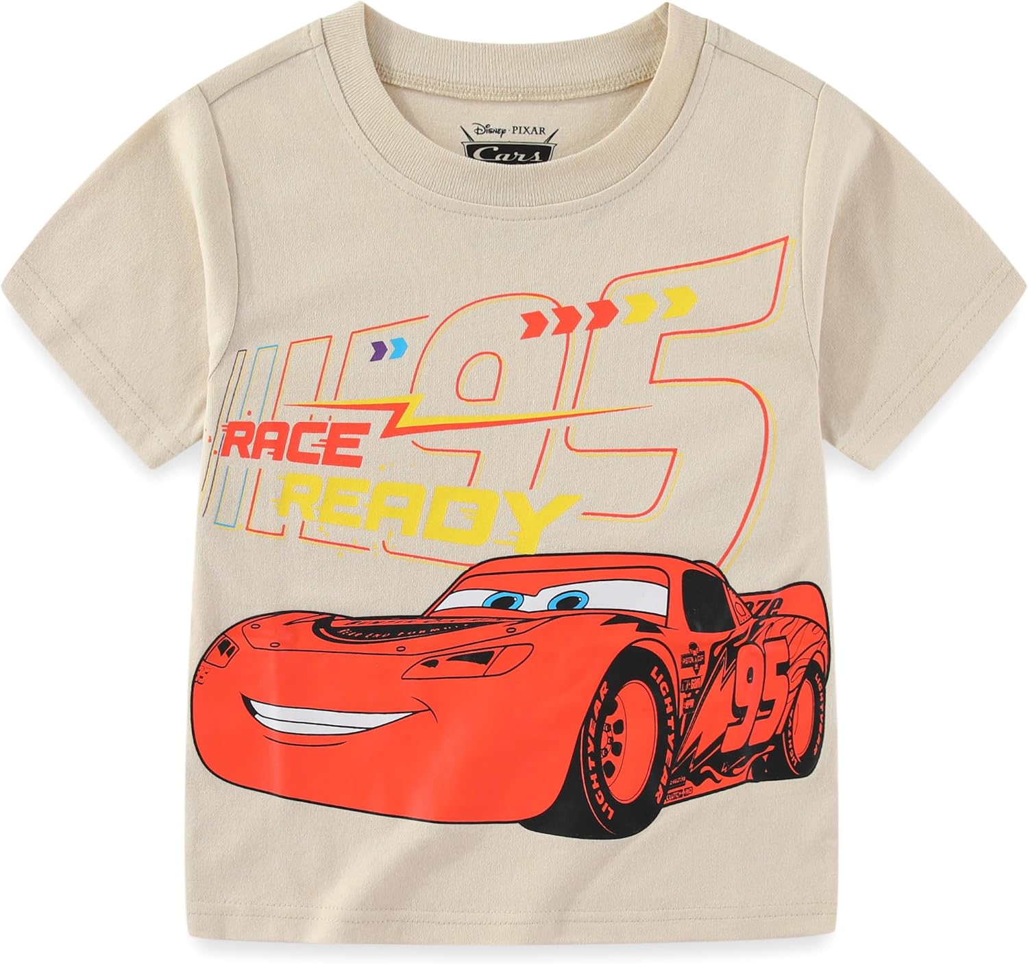 Disney Cars Lightning McQueen Boys Short Sleeve T-Shirt and Pants Set for Toddler and Big Kids - Image 2