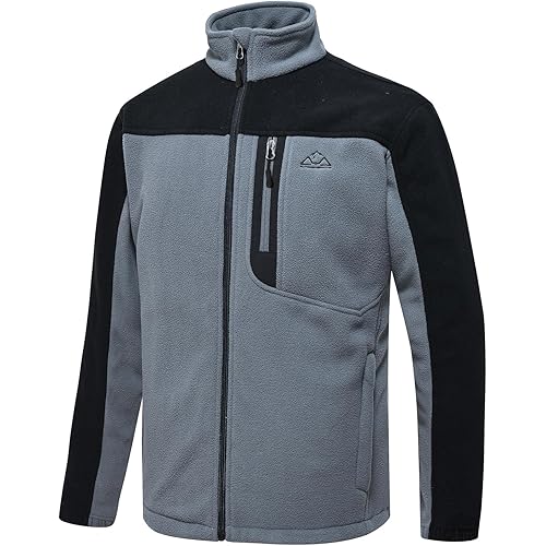 TBMPOY Men's Fleece Jackets Lightweight Full-Zip Fall Jacket Warm Winter Coats Outdoor Hiking with Pockets