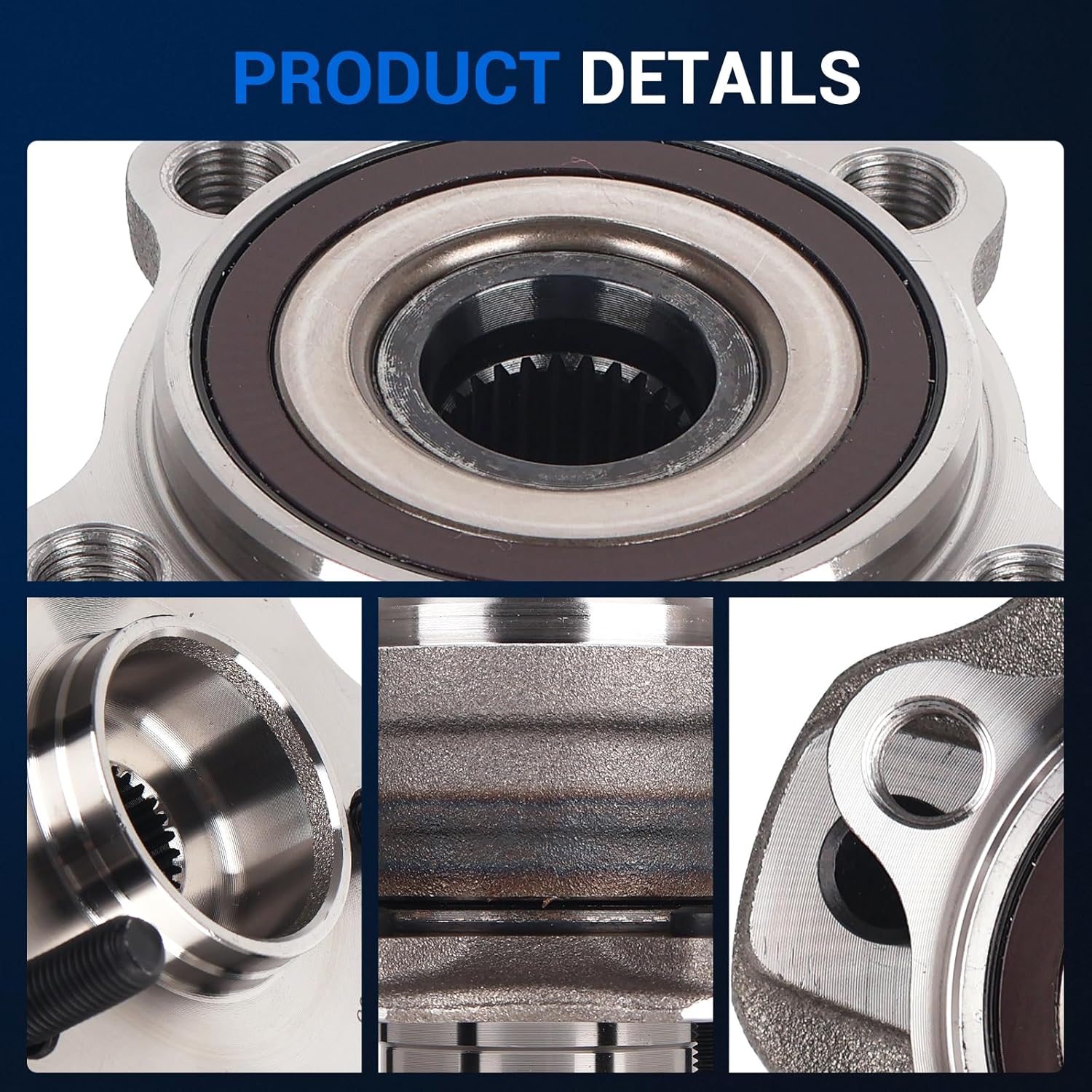 Autoround 512365 Rear Wheel Hub and Bearing Assembly Fit for Toyota Highlander 2014-2023 / Sienna 21-23, Lexus RX350 2010-2022 / RX350L 18-22 / RX450h 10-20 / RX450hL 18-22, 5-Lug w/ABS [Pair]