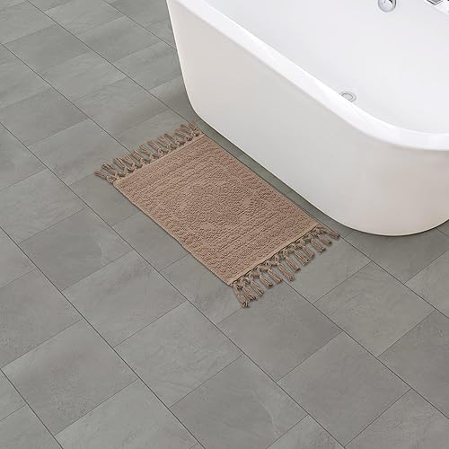 Miniatura 75 de French Connection Nellore - Tapetes de baño, tejidos y con cuentas, tapetes de baño duraderos, tapetes gruesos para baño y ducha, 26 x 49 pulgadas