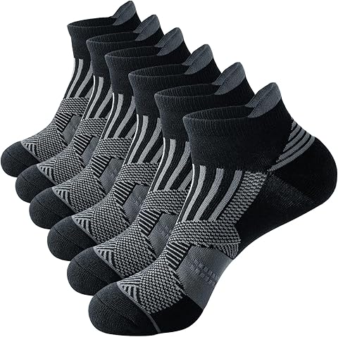 Calcetines Tobilleros Hombre Mujer, Cortos Transpirables para Deporte, Running, Ciclismo, Algodón 6 Pares 43-46 37-42
