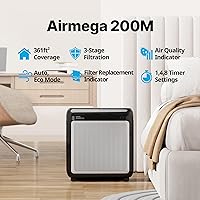 Vista 2 de Purificadores de aire COWAY para el hogar hasta 1,748 pies², filtro True HEPA para humo, alergias, caspa de mascotas, olor, monitor de calidad