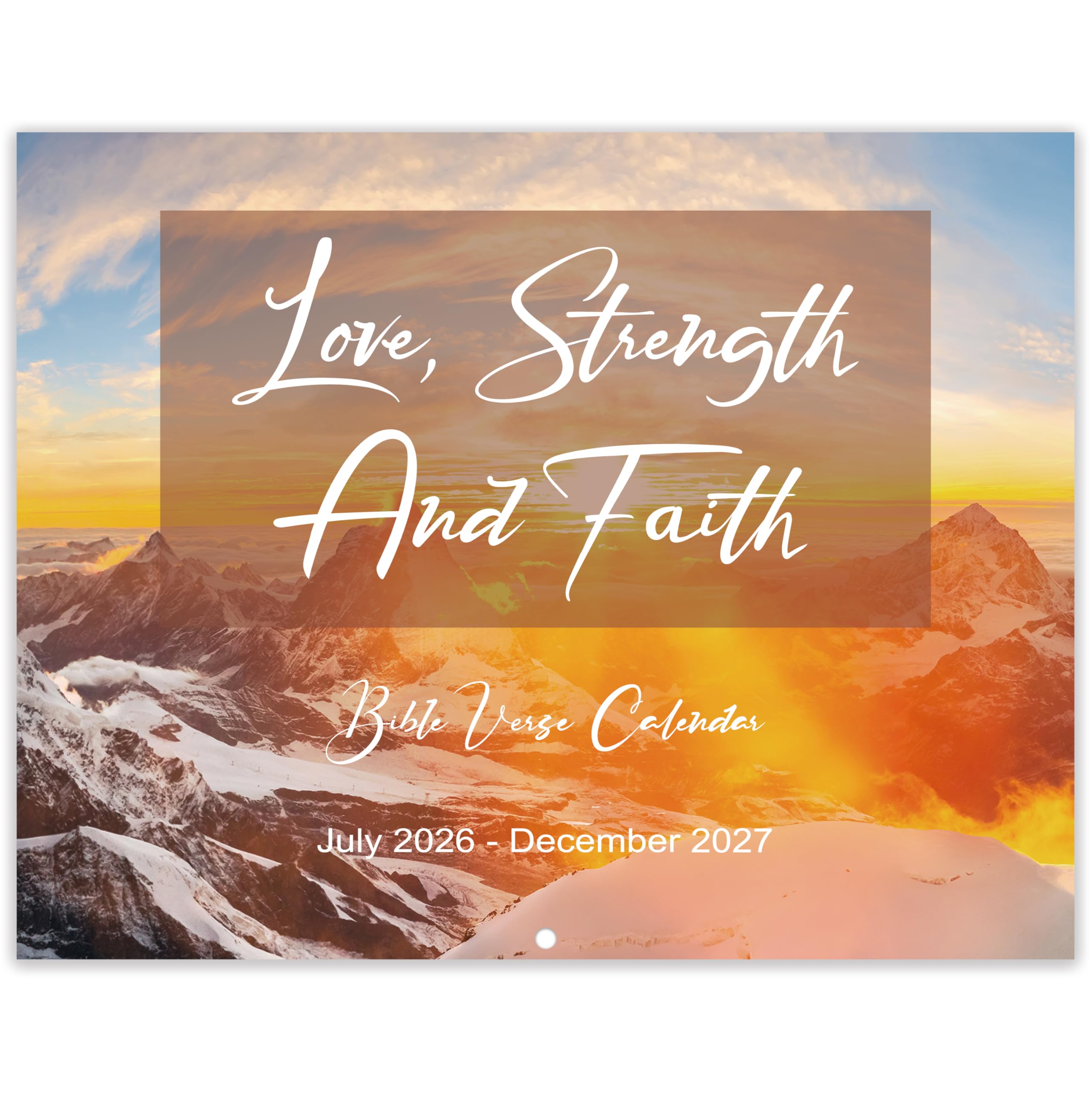 2026-2027 Calendar - Bible Verse Wall Calendar 2026-2027, July 2026 - December 2027, 17" x 11" (Open), Hanging Hook, Blocks and Holidays - Nature's
