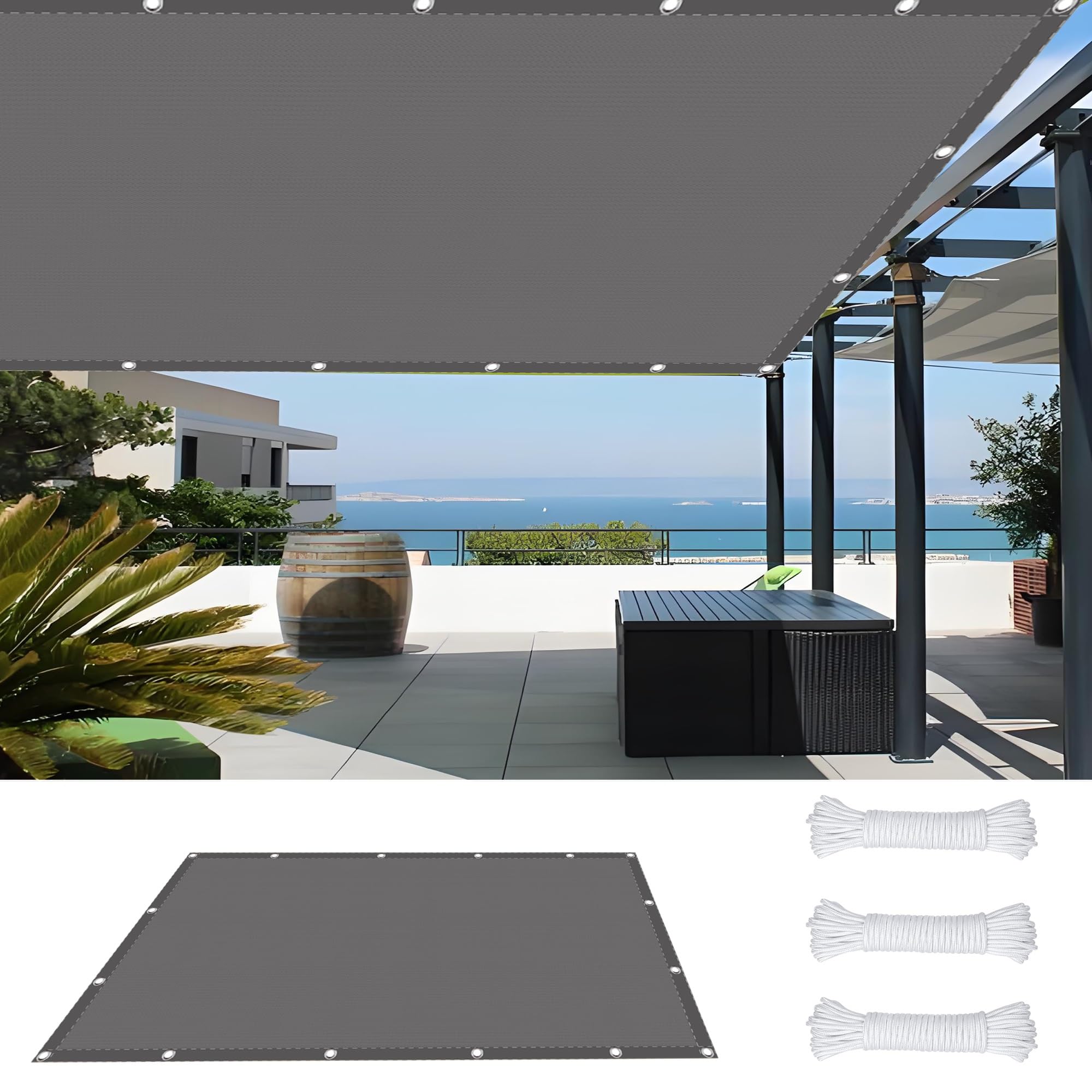 Filet d'occultation pour jardin terrasse balcon étanche 6.4x7m