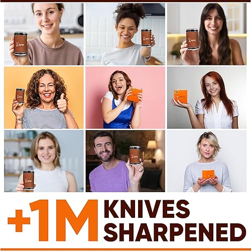 Miniatura 8 de Kit de afilador de cuchillos rodantes, afilador magnético de madera de haya para cuchillos con ángulos de 15 y 20 grados, regalo elegante para chefs