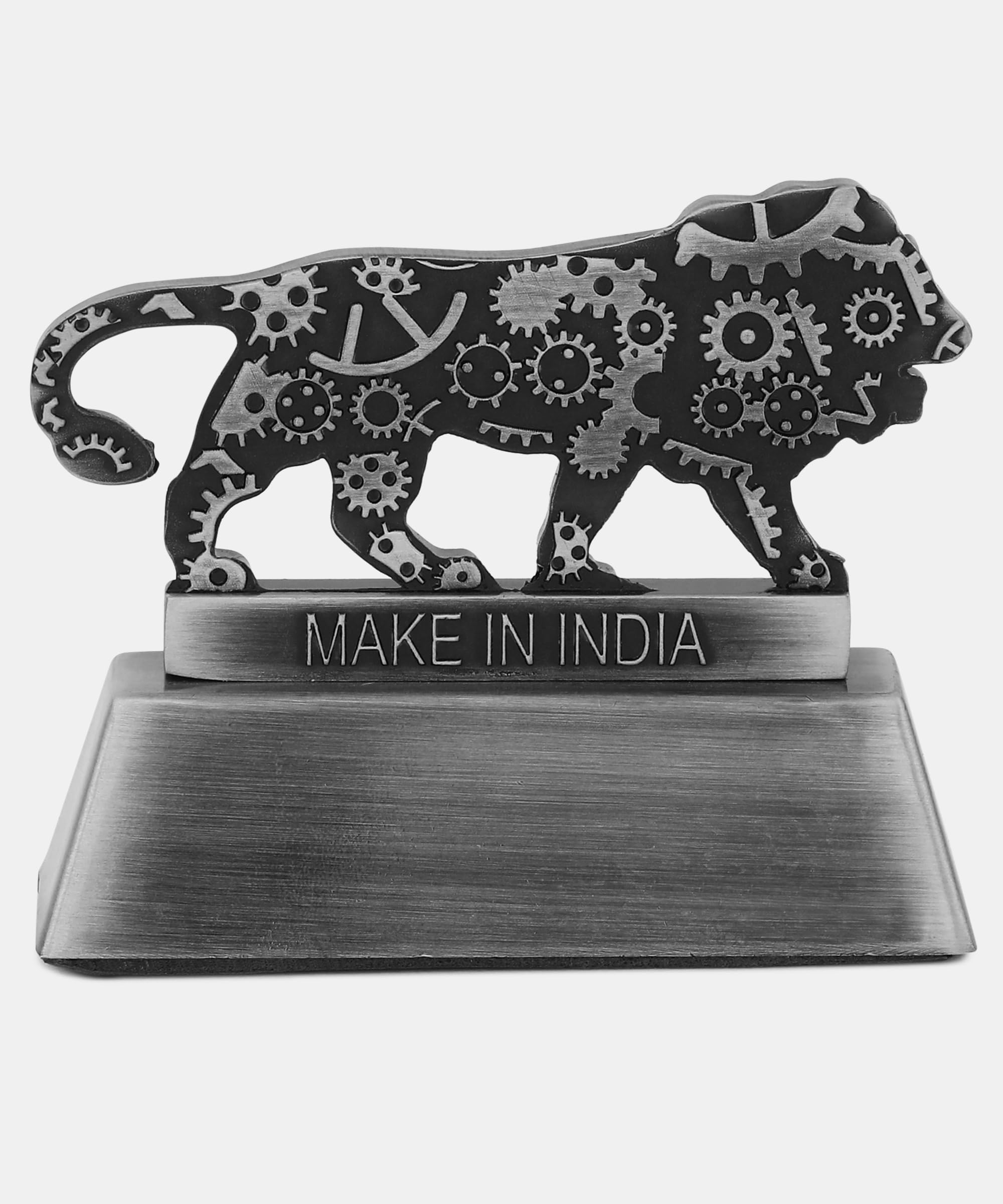 ZAHEPA Metal Lion Paperweight for Office Table, Stylish Desk Accessory & Desktop Decor, Patriotic Decorative Showpiece Item Gift for Men, Professionals, Students & Corporate (Black) 2