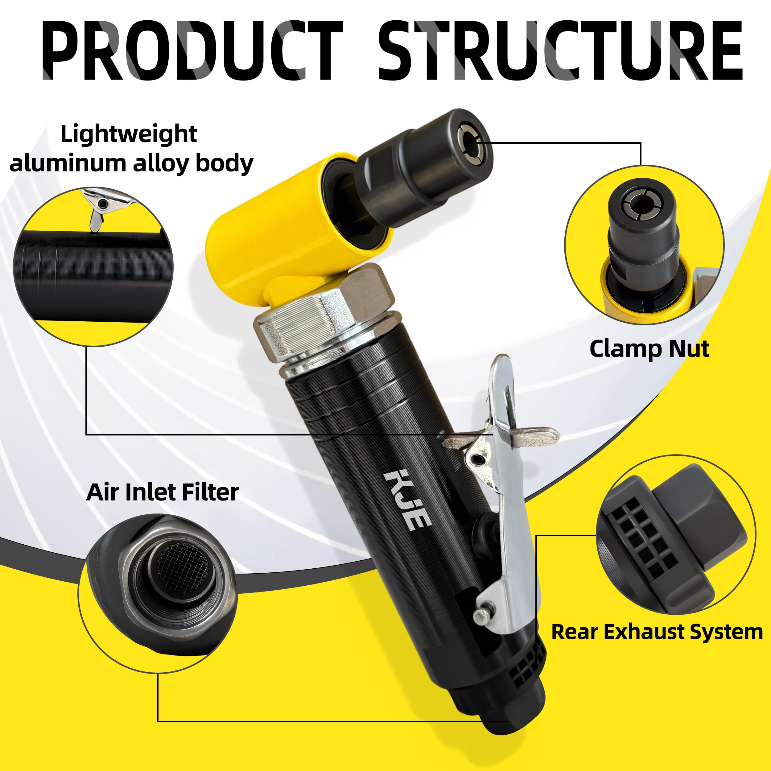 KJE Right Angle Die Grinder Kit - 29 Attachments -4 KJE Right Angle Die Grinder Kit - 29 Attachments -4
