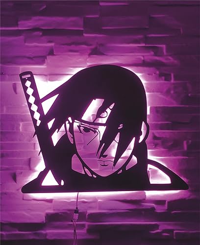 Miniatura 5 de Illuminated Anime Ninja Metal Wall Decor - Dynamic Anime Silhouette LED Wall Art - Anime Shadow Light-Up Wall Decor
