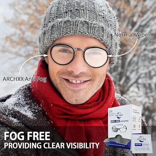 Miniatura 2 de ARCHXX Toallitas antiempañamiento para gafas, 120 unidades, toallitas de limpieza prehumedecidas, limpiador de lentes para gafas, gafas de sol,