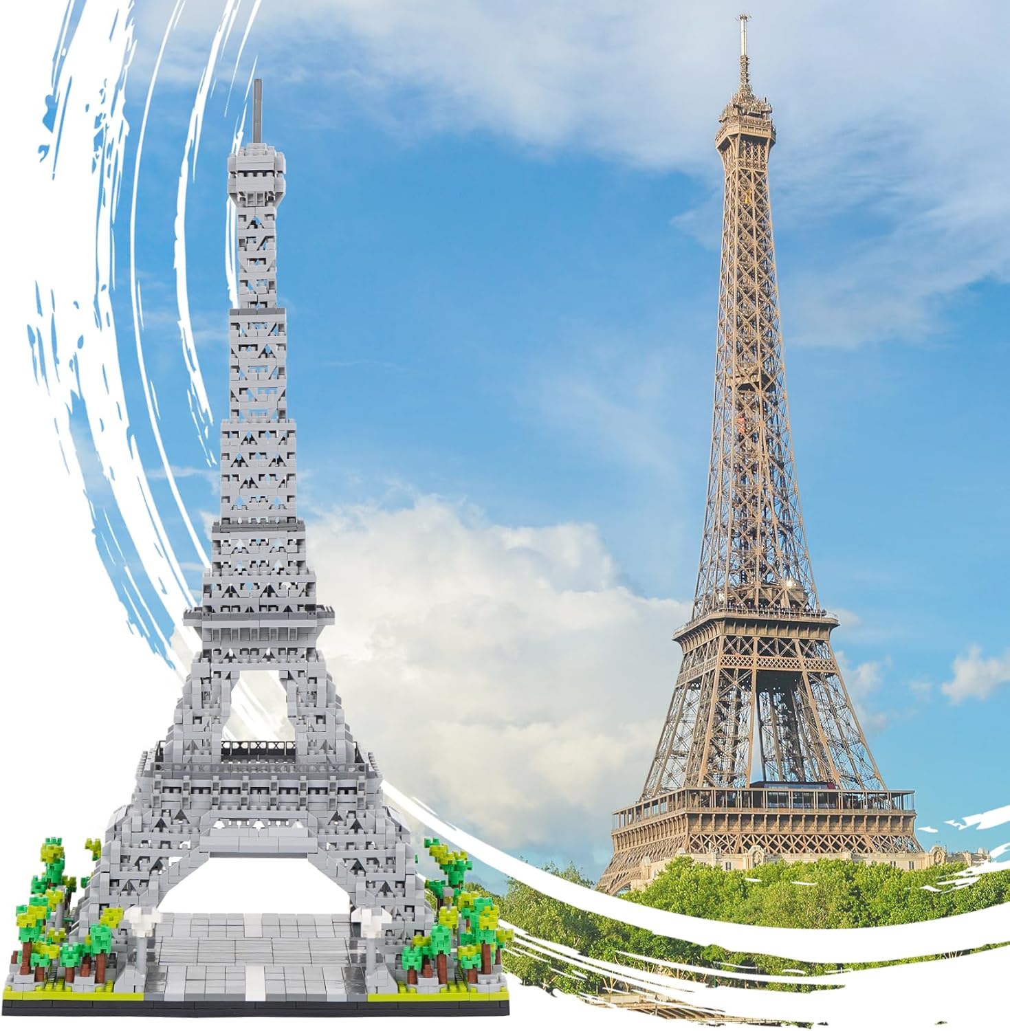 Building Blocks Set 3585 Pieces Architecture Eiffel Tower Model Building Kit World Famous Architecture Model Micro Building Blocks