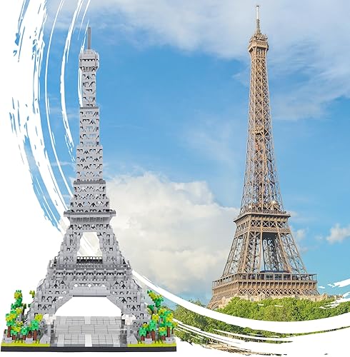 Miniatura 2 de Juego de bloques de construcción 3585 piezas de arquitectura Torre Eiffel Modelo de construcción Modelo de Arquitectura de fama mundial Micro