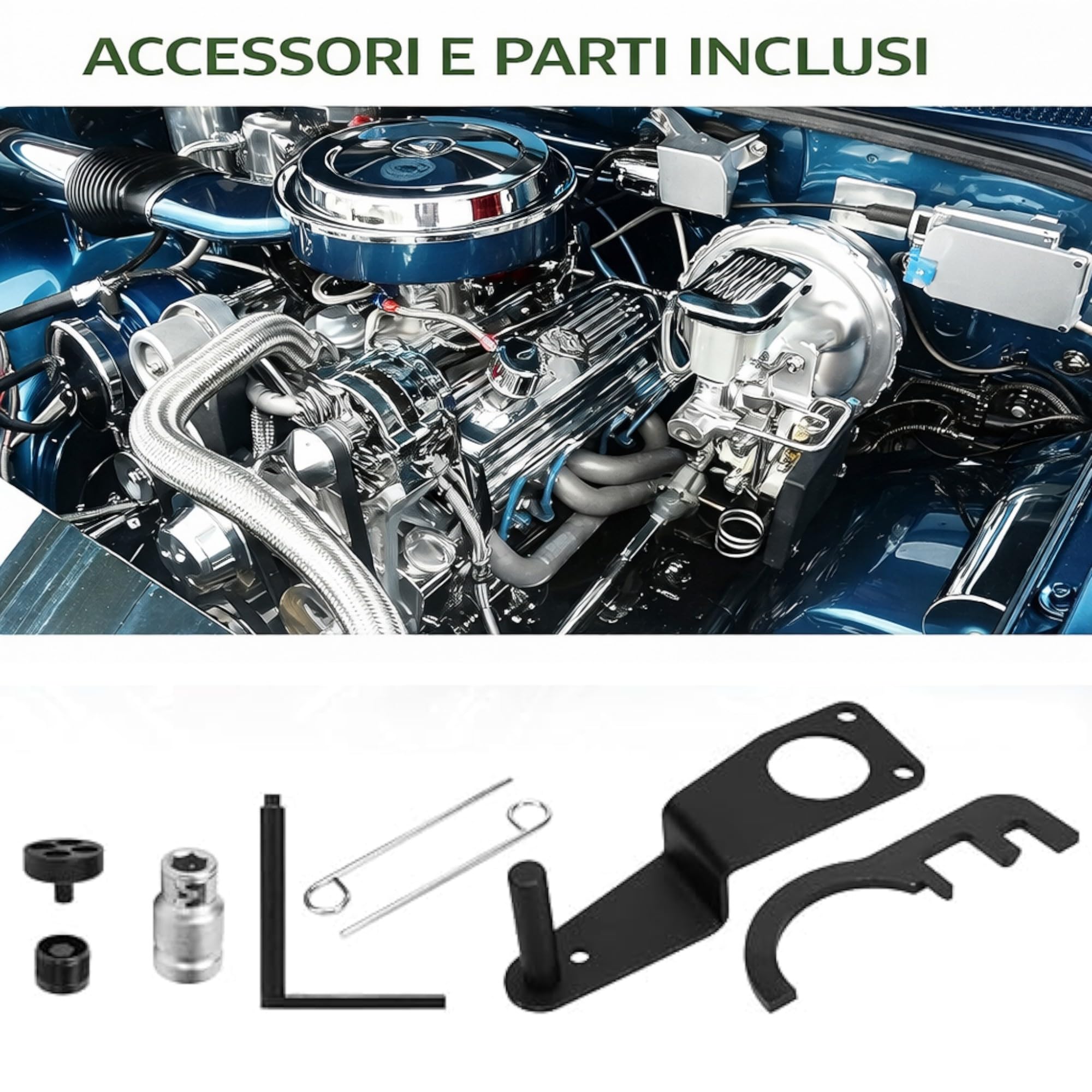 topolenashop Kit Attrezzi Messa in Fase Motore Compatibile con BMW N47 N47S N57 N57S Diesel 2.0 3.0 DOHC – Set 8 Pezzi Bloccaggio Albero a Camme e Albero Motore GS1753A