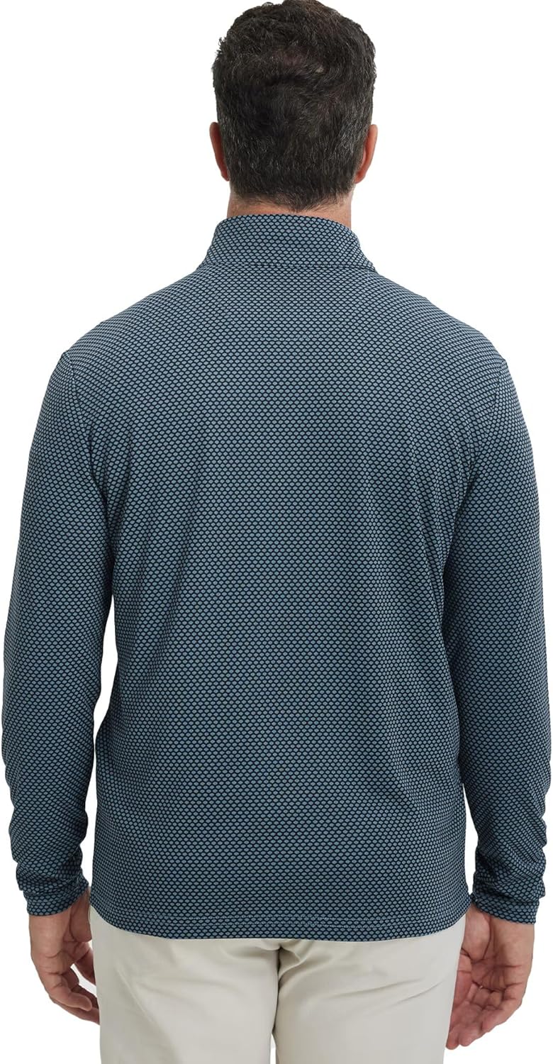 M MAELREG Quarter Zip Pullover Men Jacquard Dry Fit Moisture Wicking Long Sleeve Golf Casual Stretch Sweatshirts For Men - Image 4