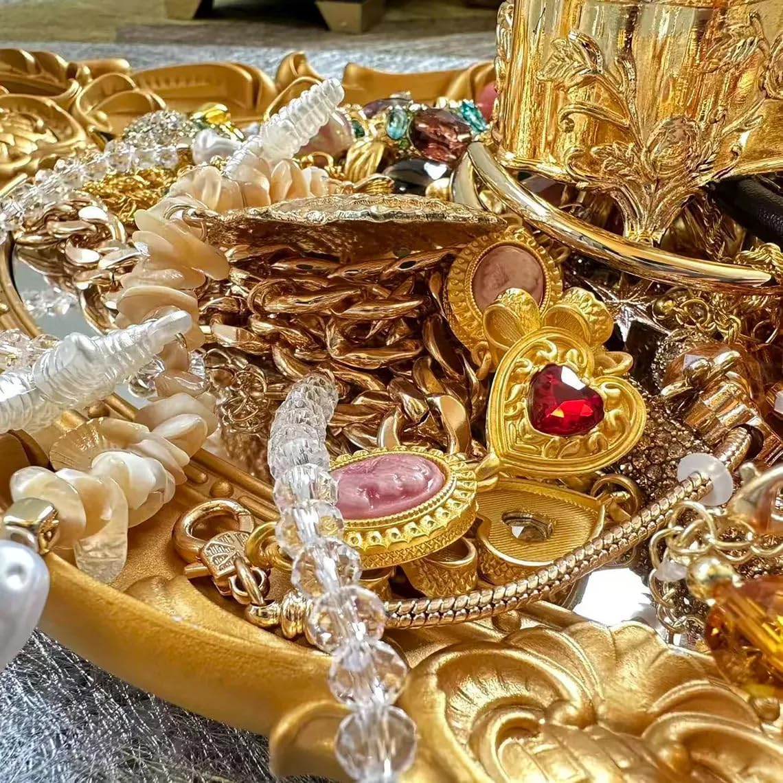 Mystery Jewelry Jar Bundle, boîte à bijoux vintage, boîte surprise pour femme, bagues de style hippie, bohème, collier, bracelet, boucles d'oreilles, pince à cheveux