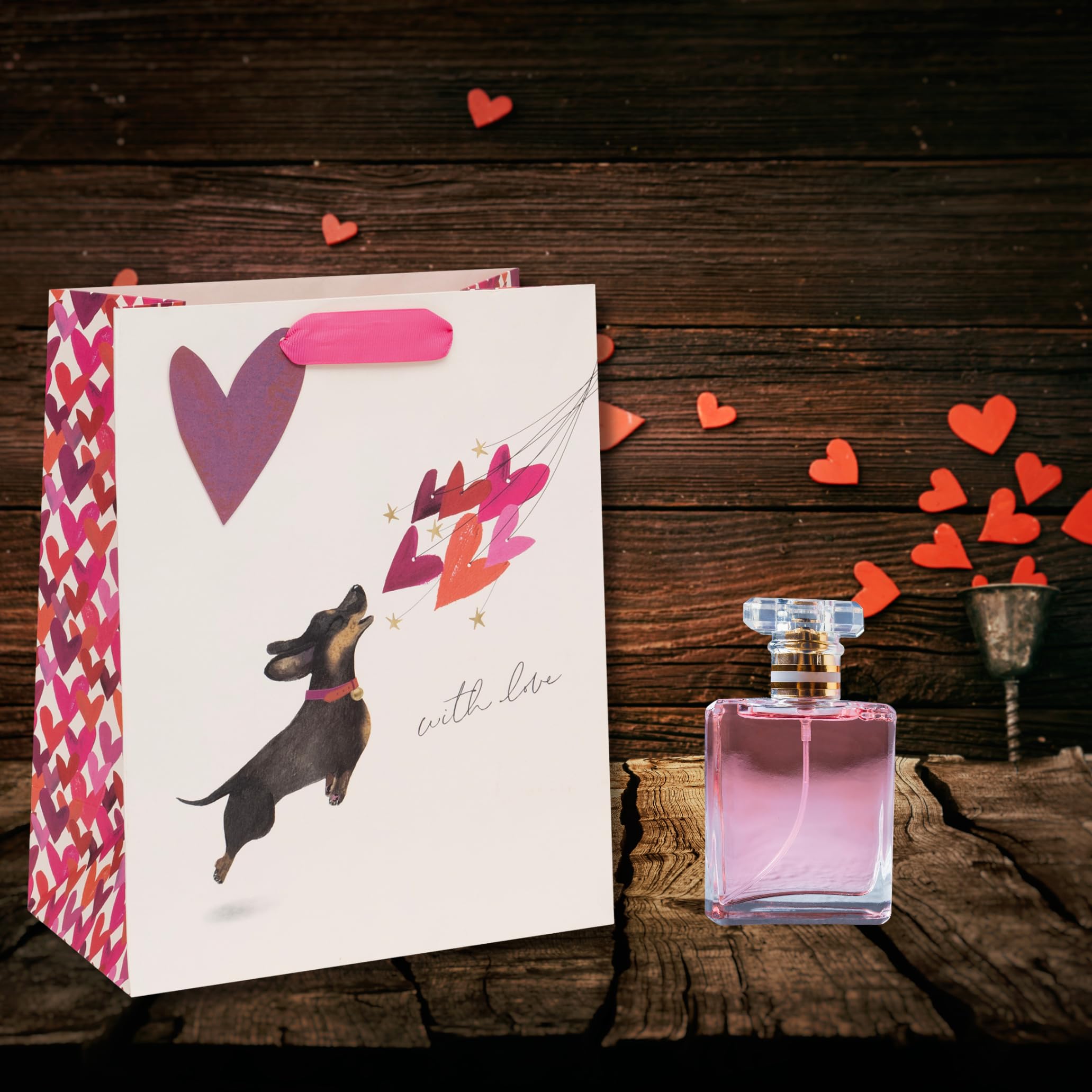 Glick Luxury Sausage Dog & Balloon Hearts Valentine's Day Gift Bag, Suitable for Mother's Day and Other Celebrations - Image 2