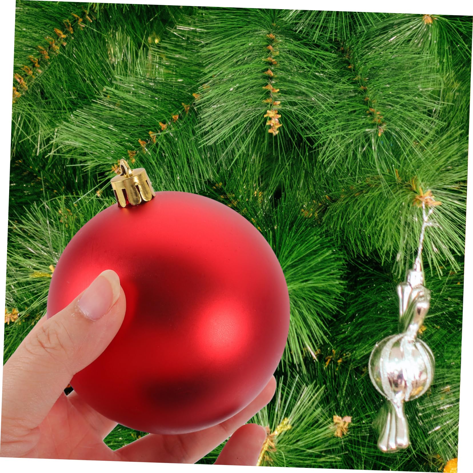TOPBATHY 90 Piezas Decoraciones de Navidad Colgando Bolas de Navidad Adornos navideños con Purpurina Colgantes navideños Christmas Tree Decoraciones del árbol de Navidad el plastico