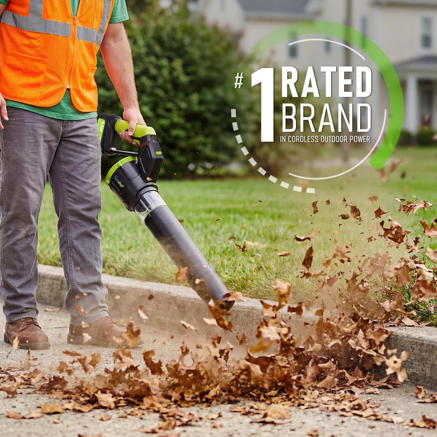 Electric Leaf Blower Cordless with Dual-Mode Handle, 2 Batteries & Charger, 4 Speed Modes, Handheld Leaf Blowers for Lawn Care, Portable Grass Blower for Patio, Dust, Blowing Leaves