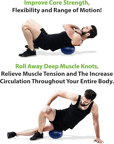 Miniatura 10 de URBNFit Pelota de ejercicio pequeña - Mini bola de pilates de 9 pulgadas con guía de fitness para yoga, barra, terapia física, estiramiento y