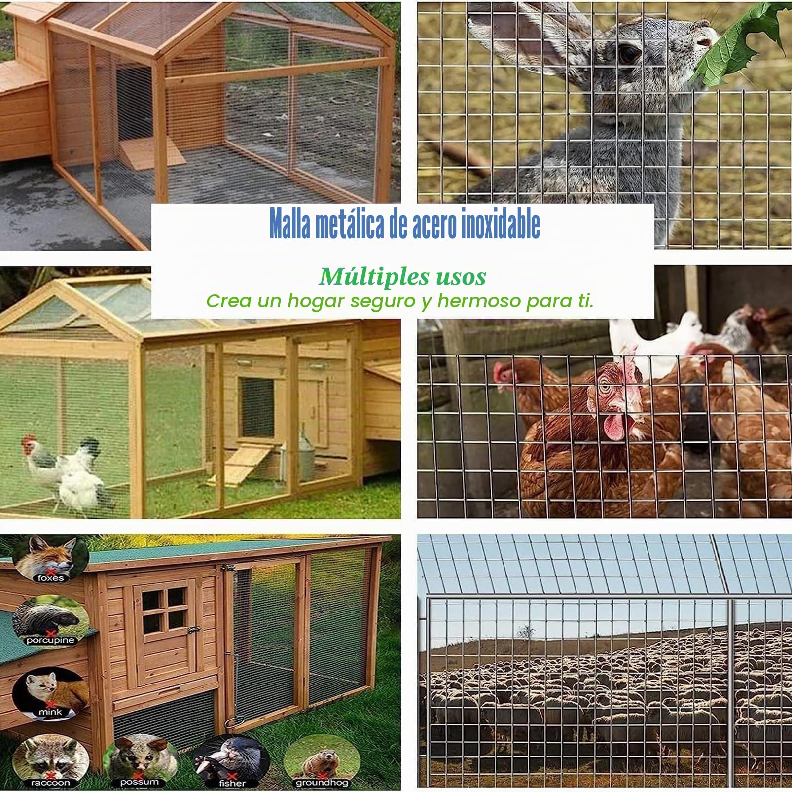 Malla de Alambre de Acero Inoxidable 304, Red Cría Aves Corral 2cm/1.2mm Protección de Nuevas Plantas Malla de Seguridad para Barandillas Escaleras(0.5x5m)