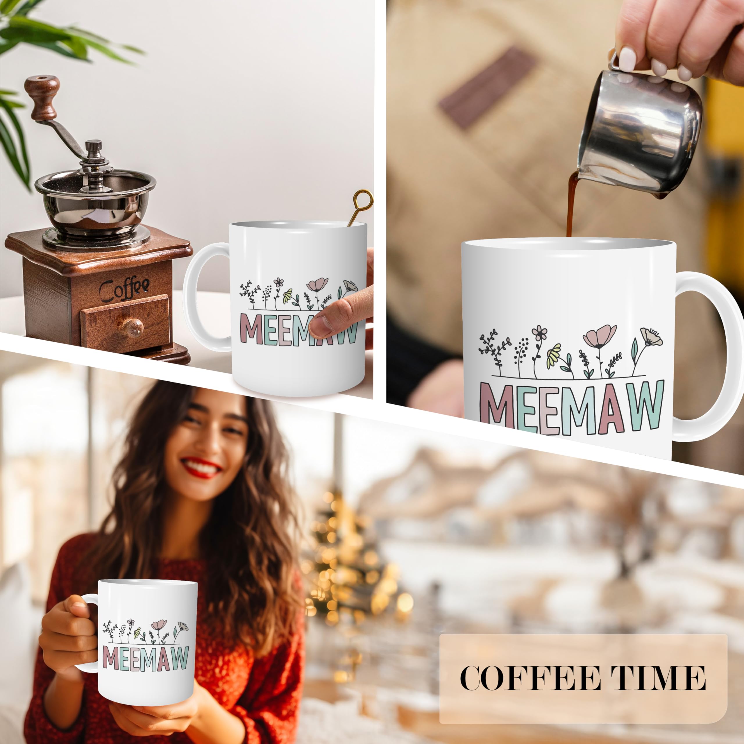 Meemaw Coffee Mug,Meemaw Gifts,Funny Tea Mugs,Birthday Christmas Gifts for Meemaw,Color Meemaw Coffee Mug 11Oz