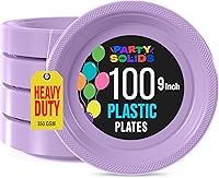 Vista 43 de Exquisitos platos de plástico morado Party Solids para fiesta, platos desechables morados de 7 pulgadas, suministros resistentes, 100 piezas