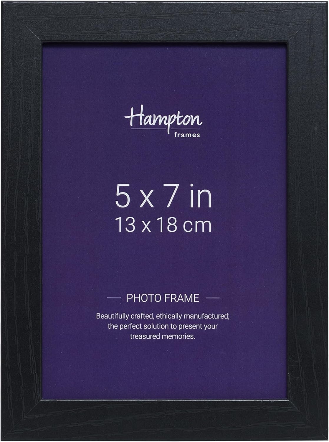 Hampton Frames OXFORD 5x7 (13x18cm) Pack of 1 Black Picture Frame