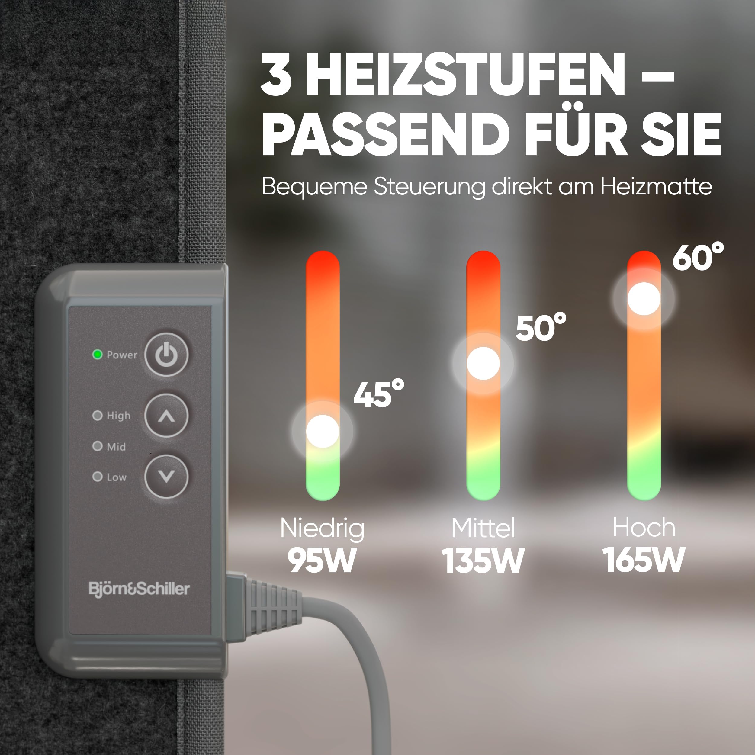 Björn&Schiller Schreibtischheizung, faltbares Heizpaneel 100×51cm, Fußheizung für Zuhause und Büro, kompakt, leicht, schnelles Aufheizen, stromsparend, Tischheizung
