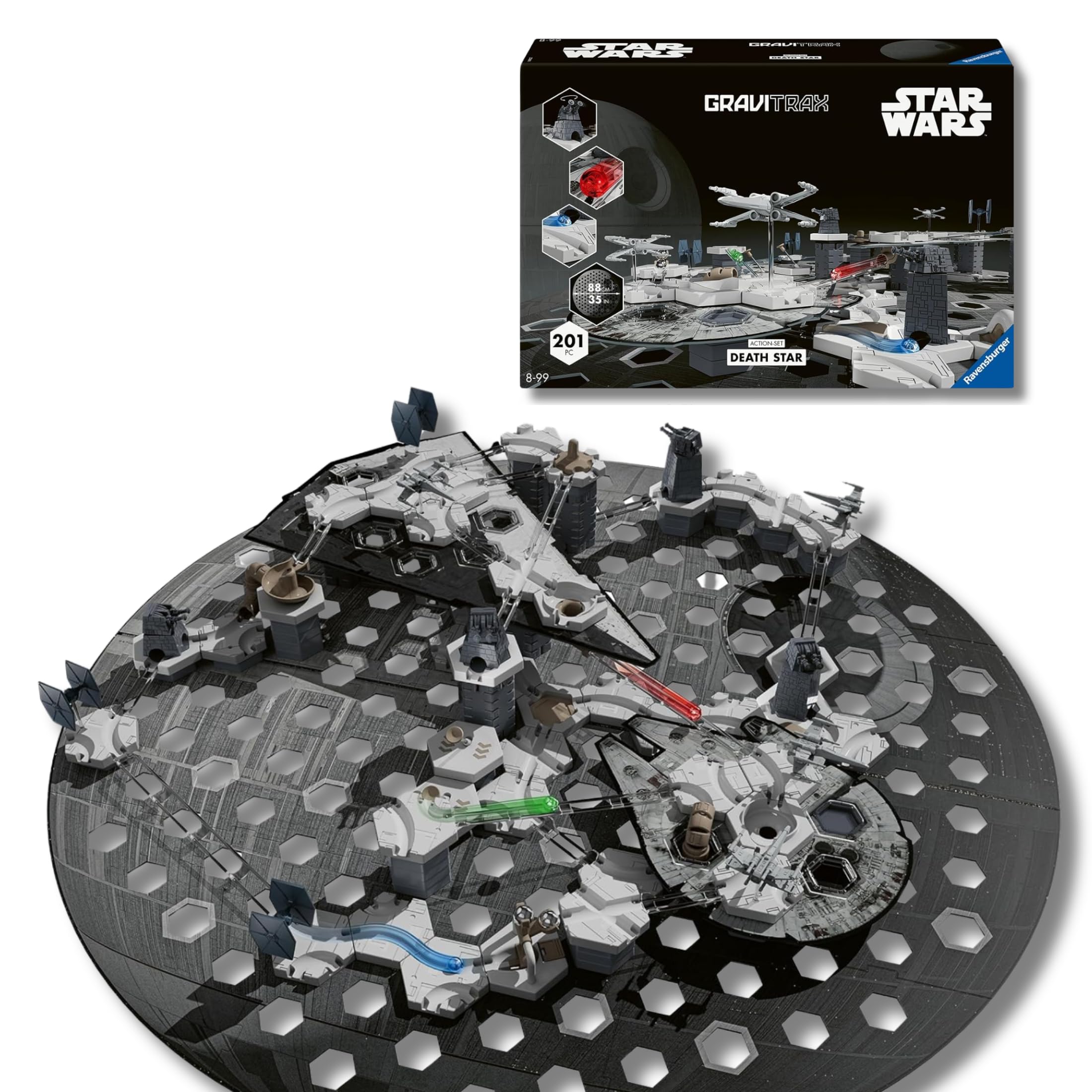 Ravensburger - Gravitrax Star Wars Deathstar | Circuito Canicas con 201 Piezas | Rompecabezas Niños con Canicas | Juegos para Niños De 8 Años