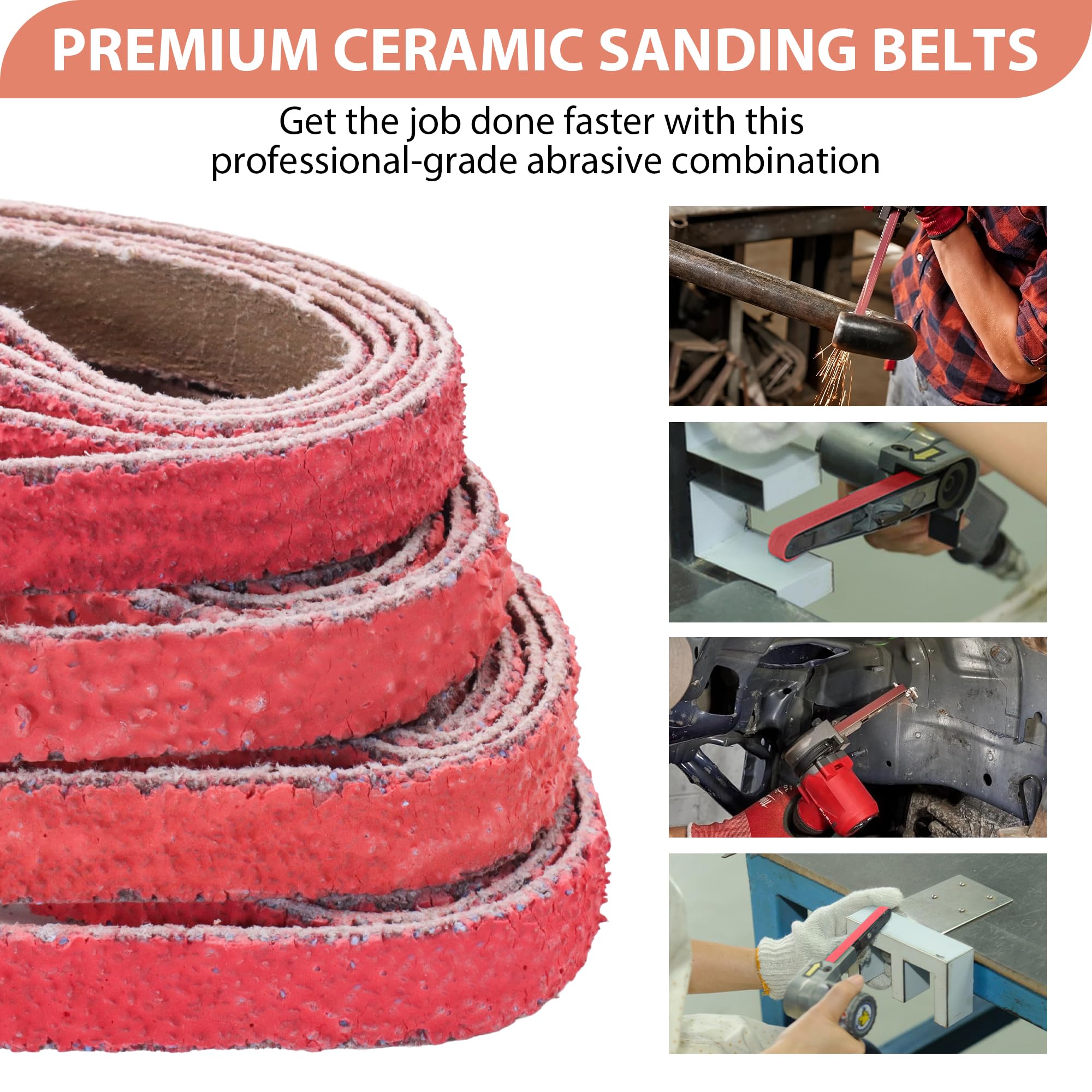 Taokyid Ceramic Sanding Belts - 5 Each -3