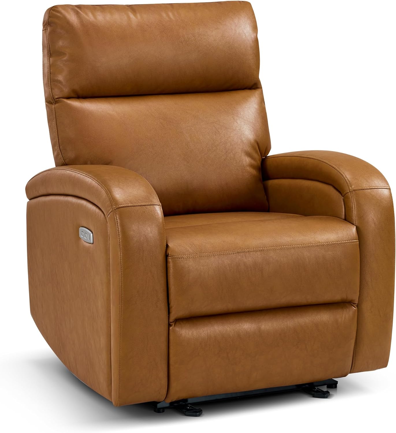 MCombo Zero Wall Recliner Chair, Power Wall Hugger Recliner with USB & Type-C Dual Charge Ports for Small Space, Living Room, RV PR644 (Cognac Brown)