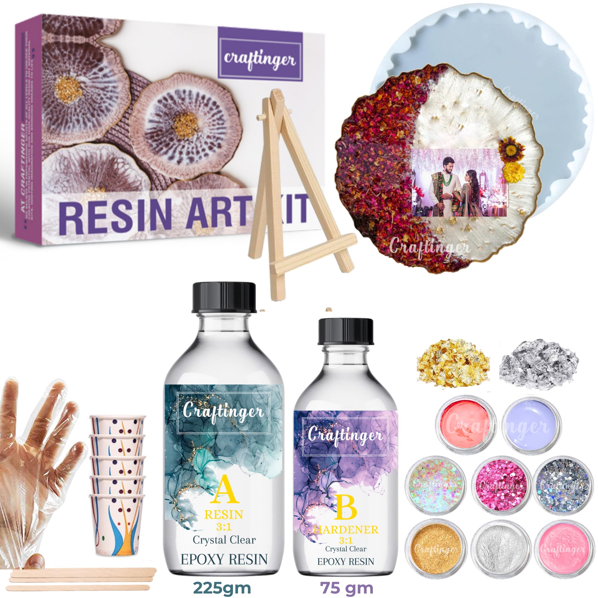 Craftinger Resin Art Photoframe Kit Lite with 300gm Resin & Wooden Stand, Colors and More (B0CSKCB1BM) Amazon Price History, Amazon Price Tracker