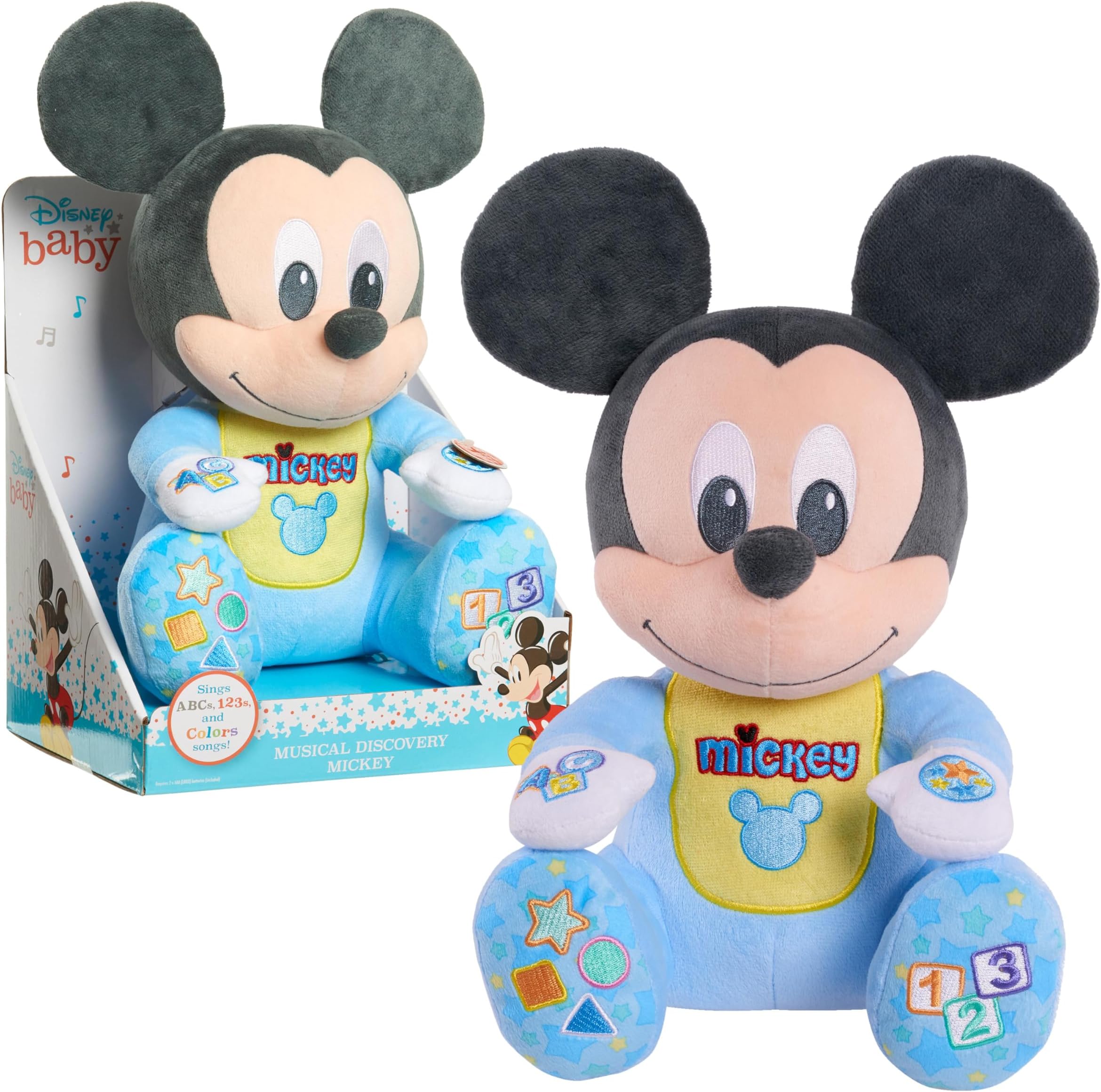 Disney Baby Musical Discovery Interactive Plush Mickey Mouse, Features Mickey Phrases, Kids Toys for Ages 06 Month by Just Play