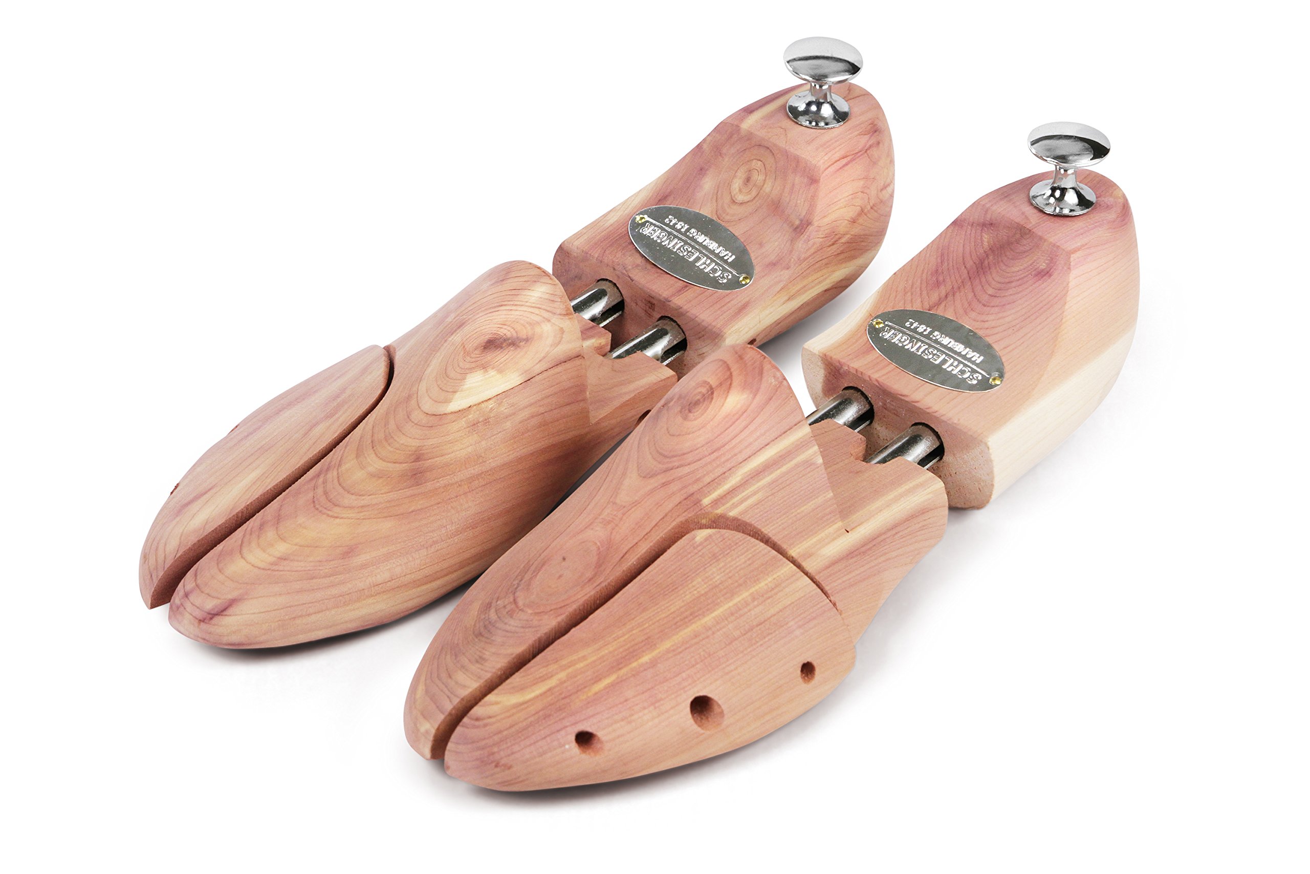Schlesinger – 8 Paar Premium Herren Schuhspanner aus edlem Zedernholz für eine optimale Schuhpflege. Modell Kaiser. Größe 39 – 48 in Silber oder Gold.