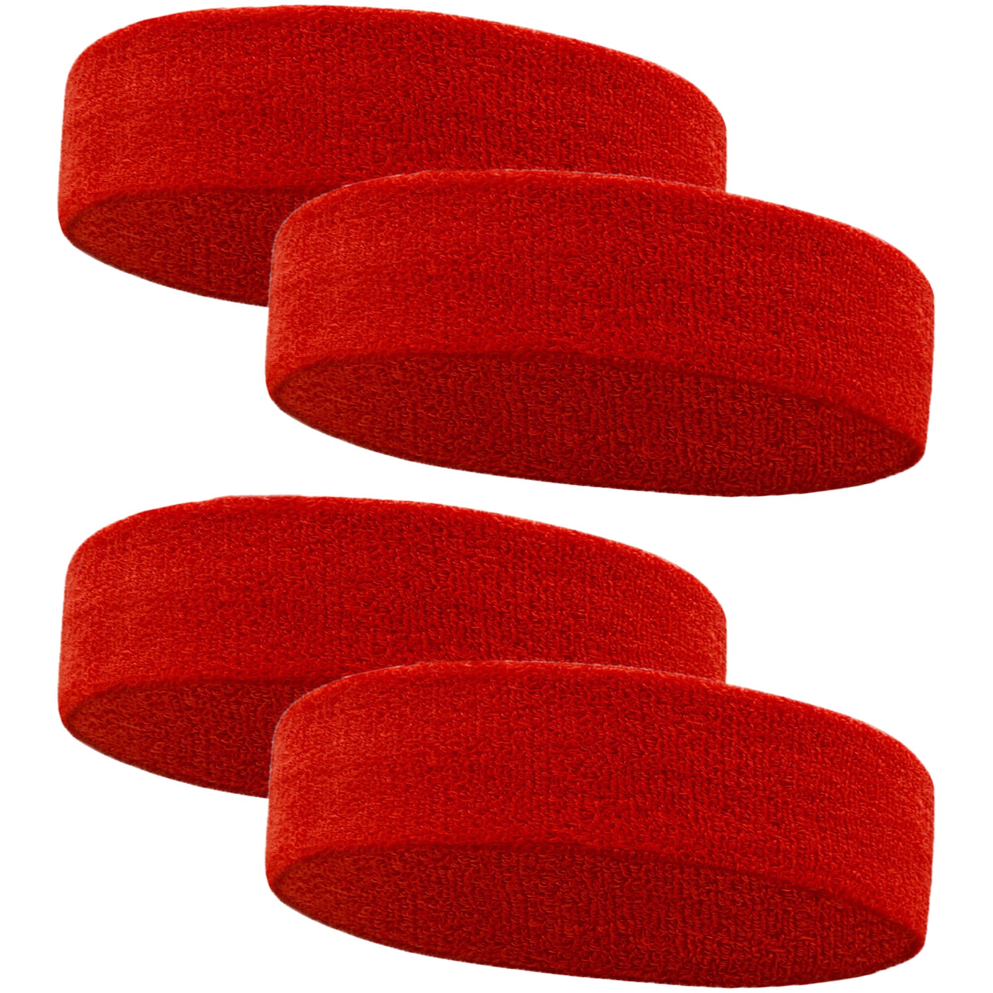 4 Pack Sweatbands Sports Headband for Men and Women, Moisture Wicking Athletic Workout Headband for Running, Tennis, Basketball, Yoga, Gym Stretchy Unisex Sweatband