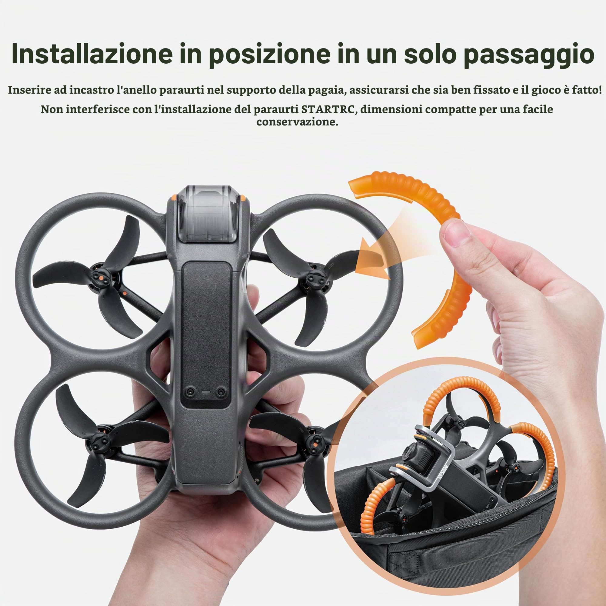 STARTRC avato Protezione dell'elica per DJI Avata 2 Paraurti protettivo anti-collisione Fly More Accessori Combo (arancione)