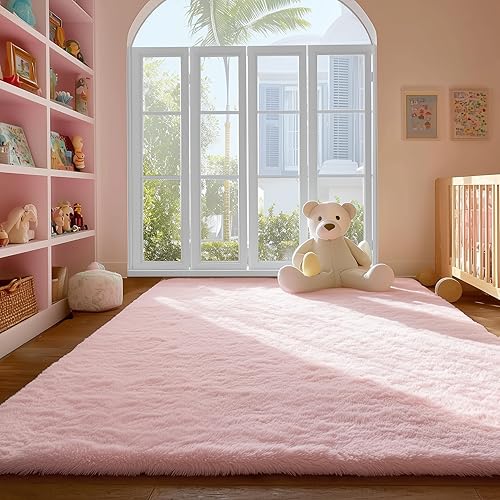Miniatura 7 de PAGISOFE - Alfombras peludas, de mucho pelo largo, suaves, mullidas, antideslizantes para dormitorio de estudiantes, niños y niñas, sala de estar,
