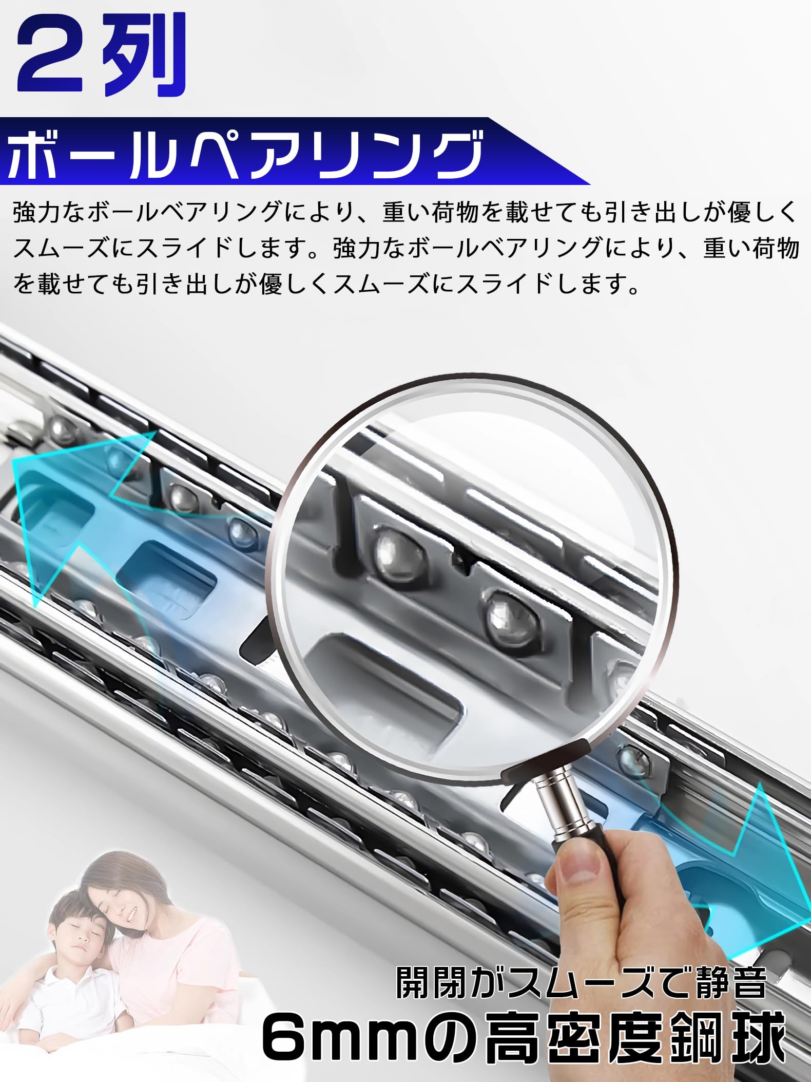Amazon.co.jp: SUDOO スライドレール 1500mm 重量用 ロック付き 53㎜ 3