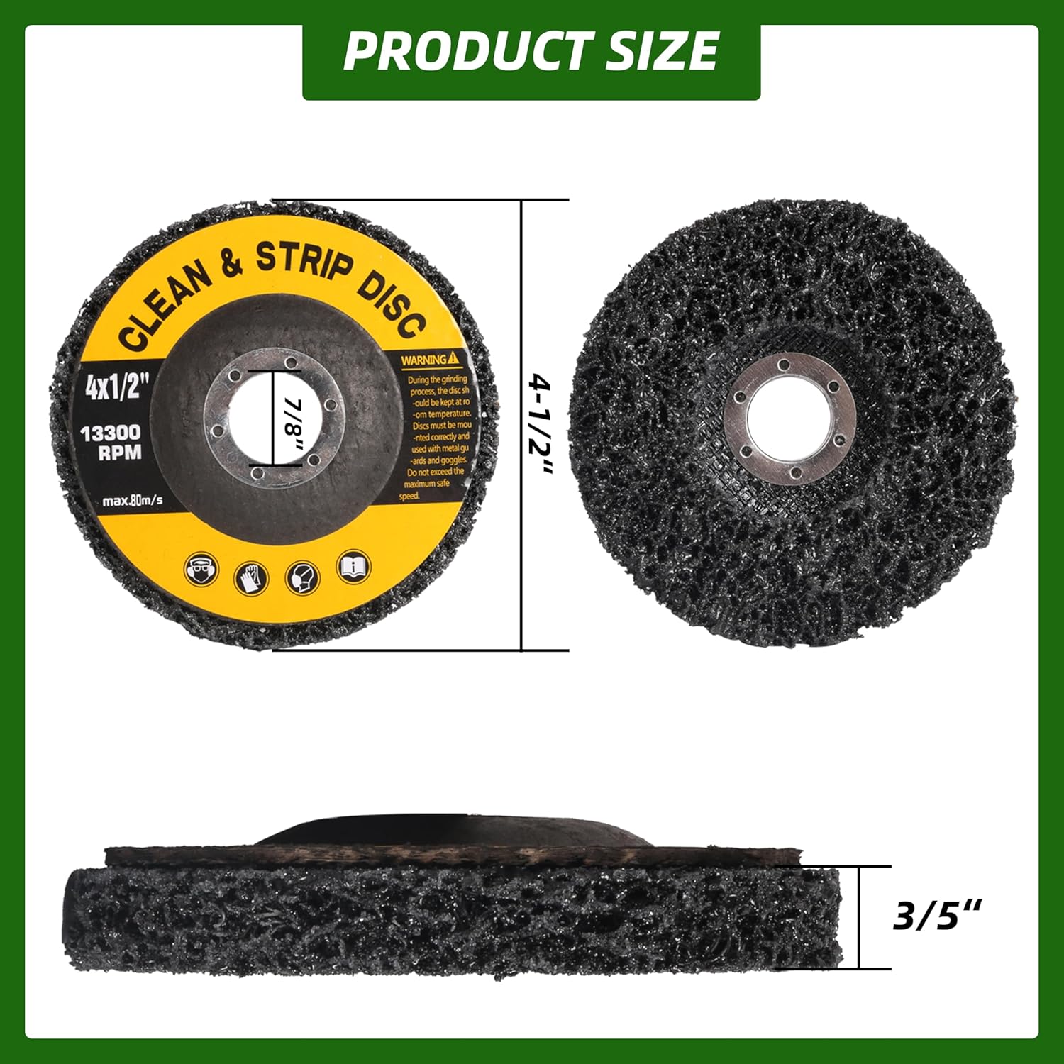 20 Pack 4.5 inch Strip Discs for Angle Grinder, Wire Stripping Wheel Paint Remover for Metal Surfaces, Abrasive Wheels Grinding Discs for Rust Welds Oxidation (4-1/2" x 7/8")