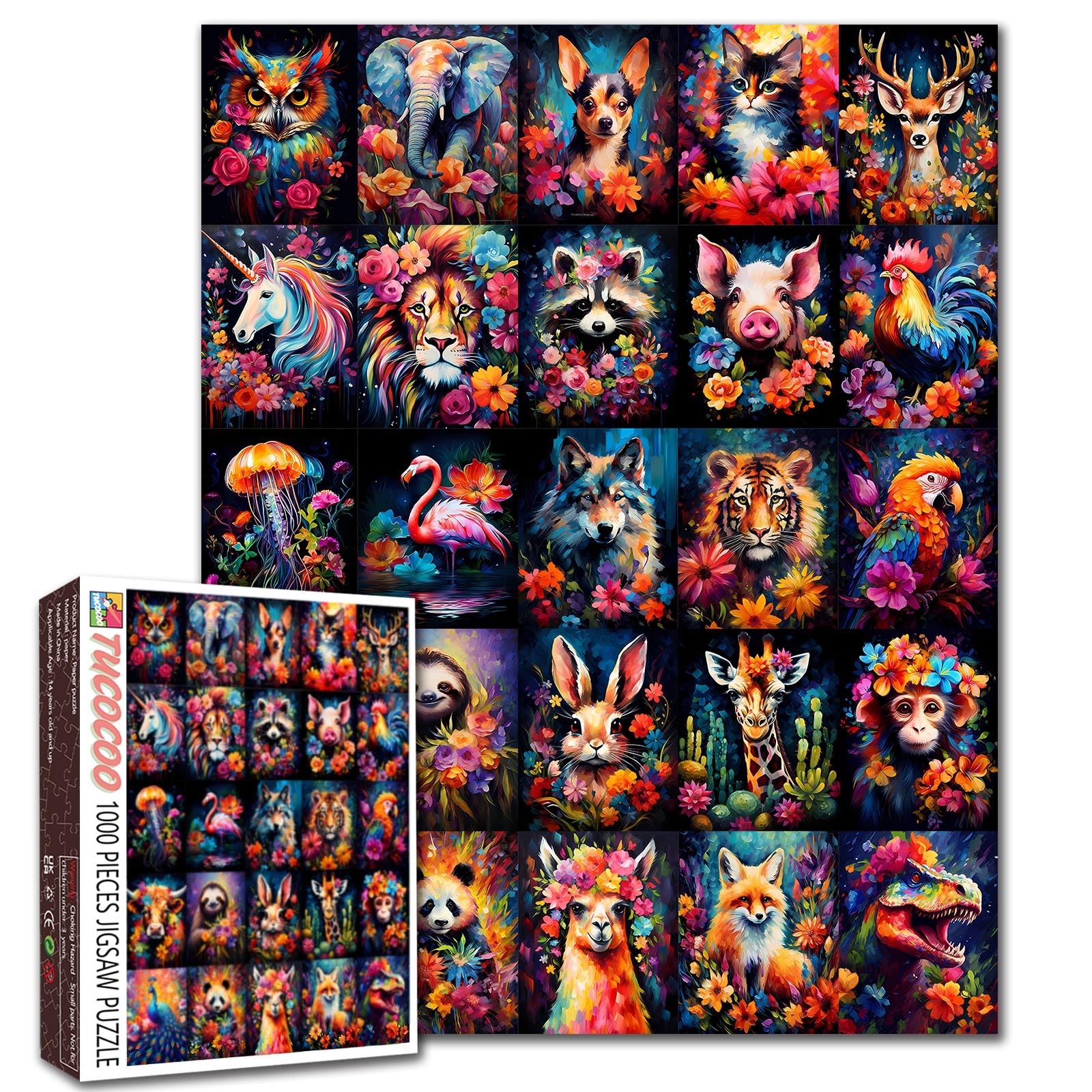 Tucocoo 1000 Piece Animal Flowers Jigsaw Puzzle for Adults Home Decorations Gifts โ image 1
