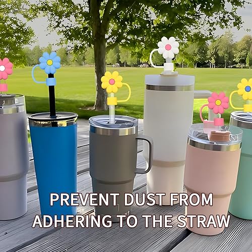 Miniatura 5 de 24 tapas redondas de silicona para pajilla, cubierta de silicona reutilizable de 0.315 pulgadas, tapa de paja ecológica con fundas protectoras de