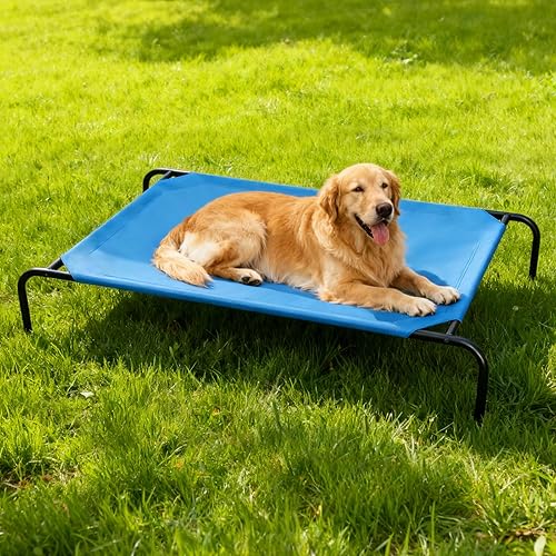 Miniatura 8 de Cama elevada para perros grandes, cunas elevadas, para interiores y exteriores, hamaca impermeable para mascotas con malla transpirable lavable,