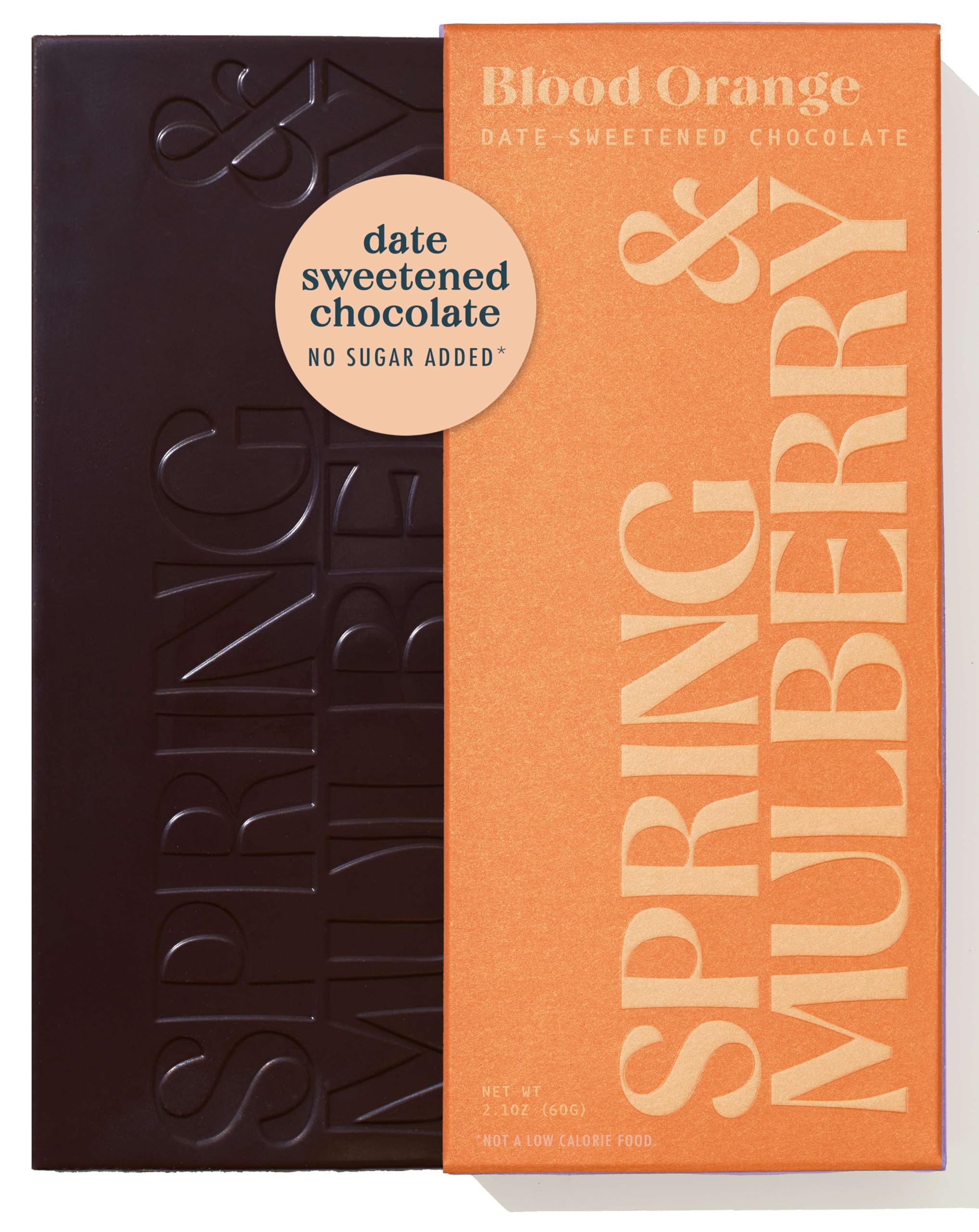 Spring & Mulberry Dark Chocolate Bars – Healthy Dark Chocolate, Date-Sweetened - Blood Orange 3 Pack