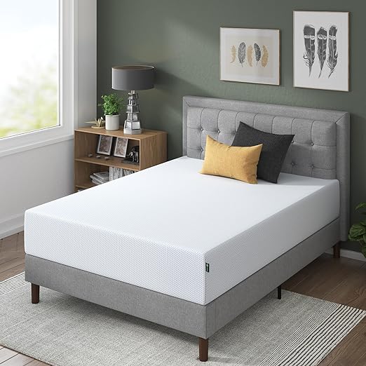 ZINUS 12 Inch Green Tea Cooling Gel Memory Foam Mattress, Full, Fiberglass Free, Cooling Gel Foam, Pressure Relieving, CertiPUR-US Certified, Mattress in A Box, White