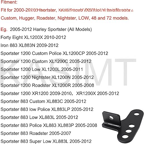 Miniatura 6 de Kit de eslabones de bajada traseros ajustables 1 + 2 + 3 Sportster 883 + Sportster 1200 para motocicleta Harley (negro)