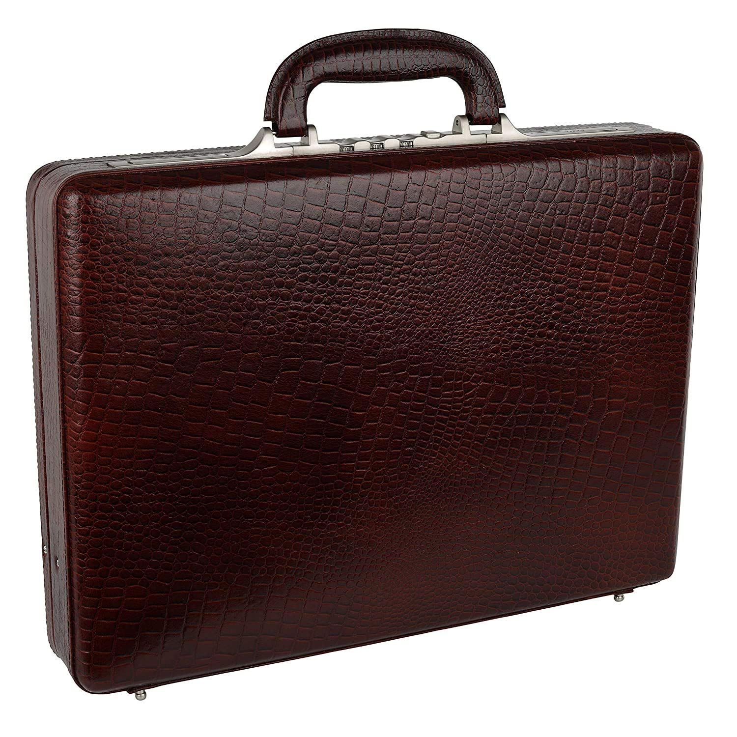 LV Full Grain Leather Briefcase For Men 17 Inch | Briefcase With Lock | Briefcase For Office | Size 17x12x3 Inch | Laptop Compartment (BROWN CROCO) (B0CXXW3Q9S) Amazon Price History, Amazon Price Tracker