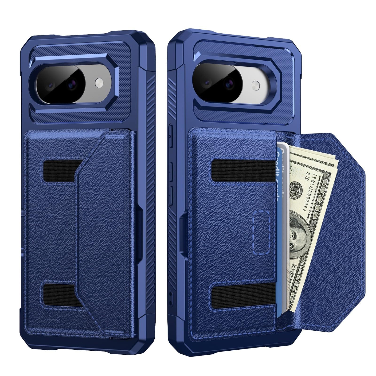 Housse Pixel 9 Pro en cuir bleu de haute qualité - 8