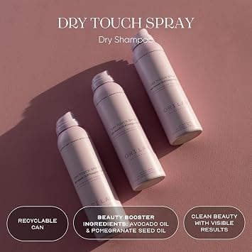 ORI LAB Dry Touch Spray, Refreshing Dry Shampoo for Oily Roots, 5.1 fl oz | Absorbs oil between washes with no white cast, adds weightless texture, with avocado and pomegranate seed oil, vegan